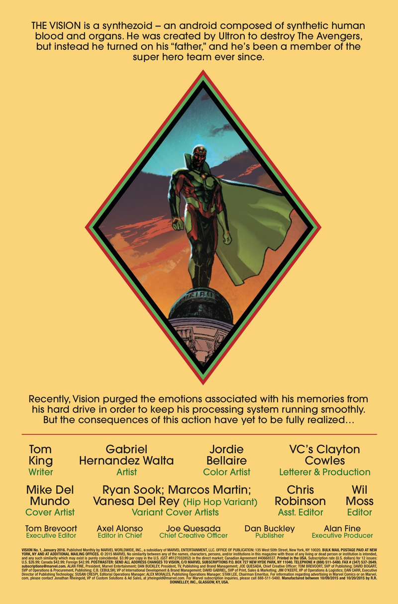 Illustration for article titled Exclusive Marvel preview: The Vision #1 brings a synthezoid family to suburbia